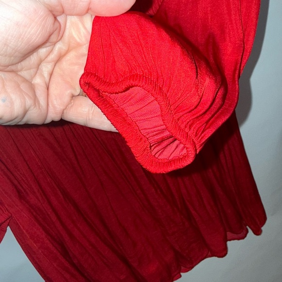 Nine West V-Neck Women’s Red Holiday Dress Size Medium Romantic Christmas - Picture 4 of 9